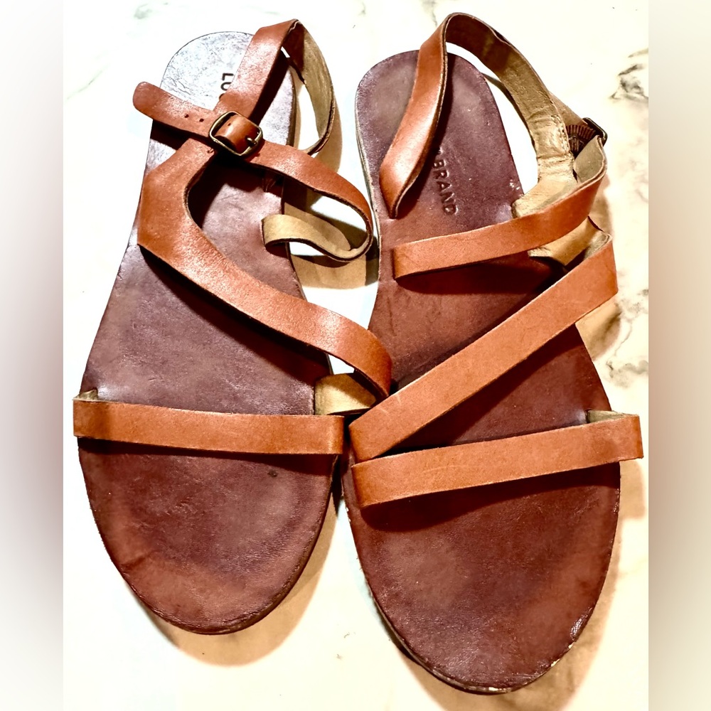 Lucky Brand Brown Leather Sandals - Size 7.5 M